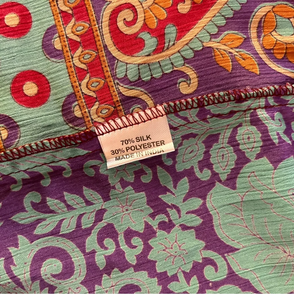 Dharma boho silk blend kimono free size top Blue - Image 5