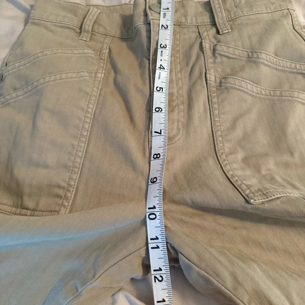 Madewell 90s Straight Cargo Pant Womens Size 25 Sand Dune Tan Cotton Herringbone - Image 12