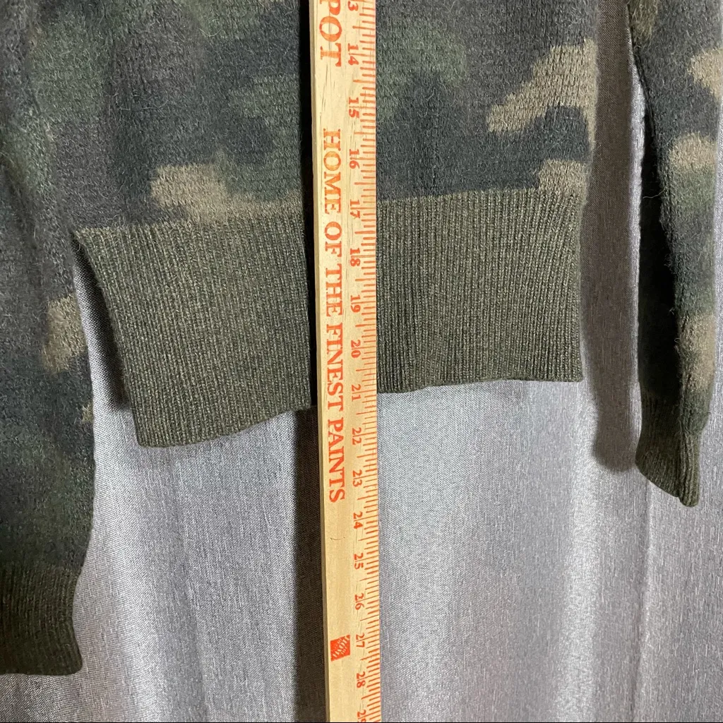 Polo Ralph Lauren Camouflage Print Crew Neck Wool Sweater XS Green - Image 14