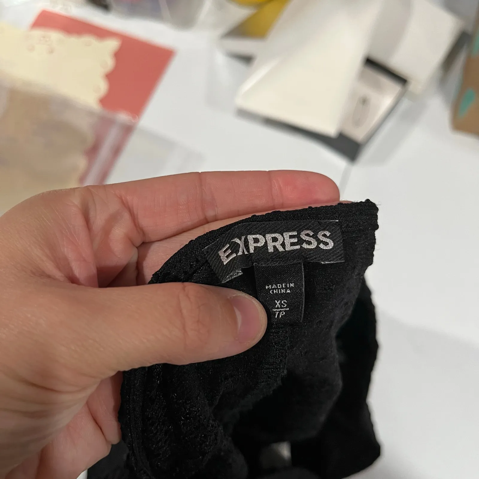 Express Black Crop Lace Whimsygoth Goth Sexy Open Back Top Womens XS Witchy - Image 5