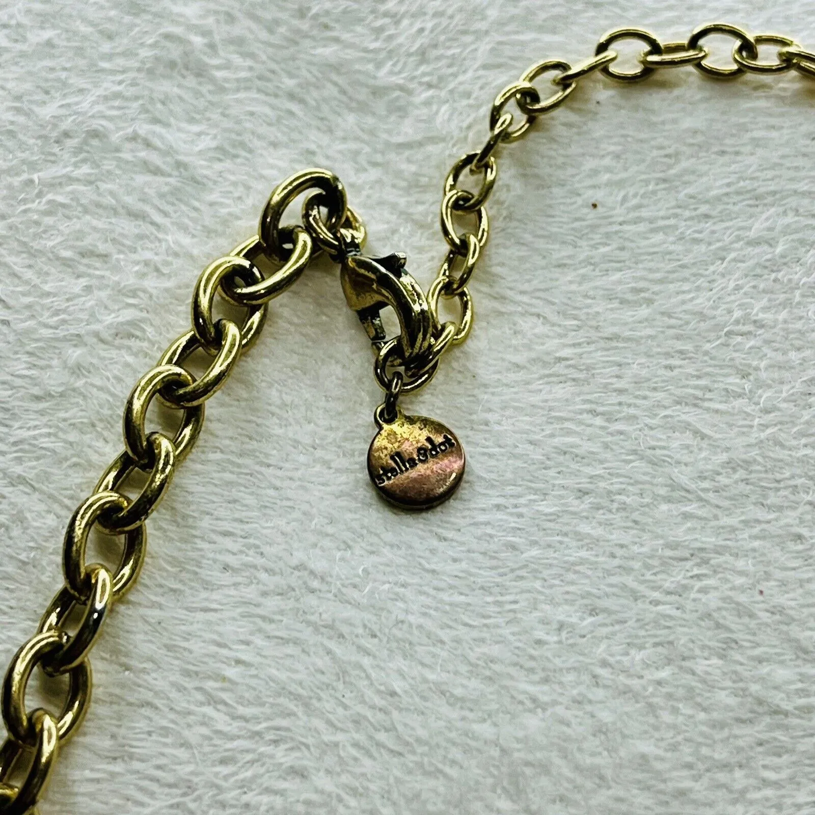 Vtg Stella & Dot Statement Bib‎ Necklace 23" Rhinestone Faceted Crystal Art Deco - Image 5