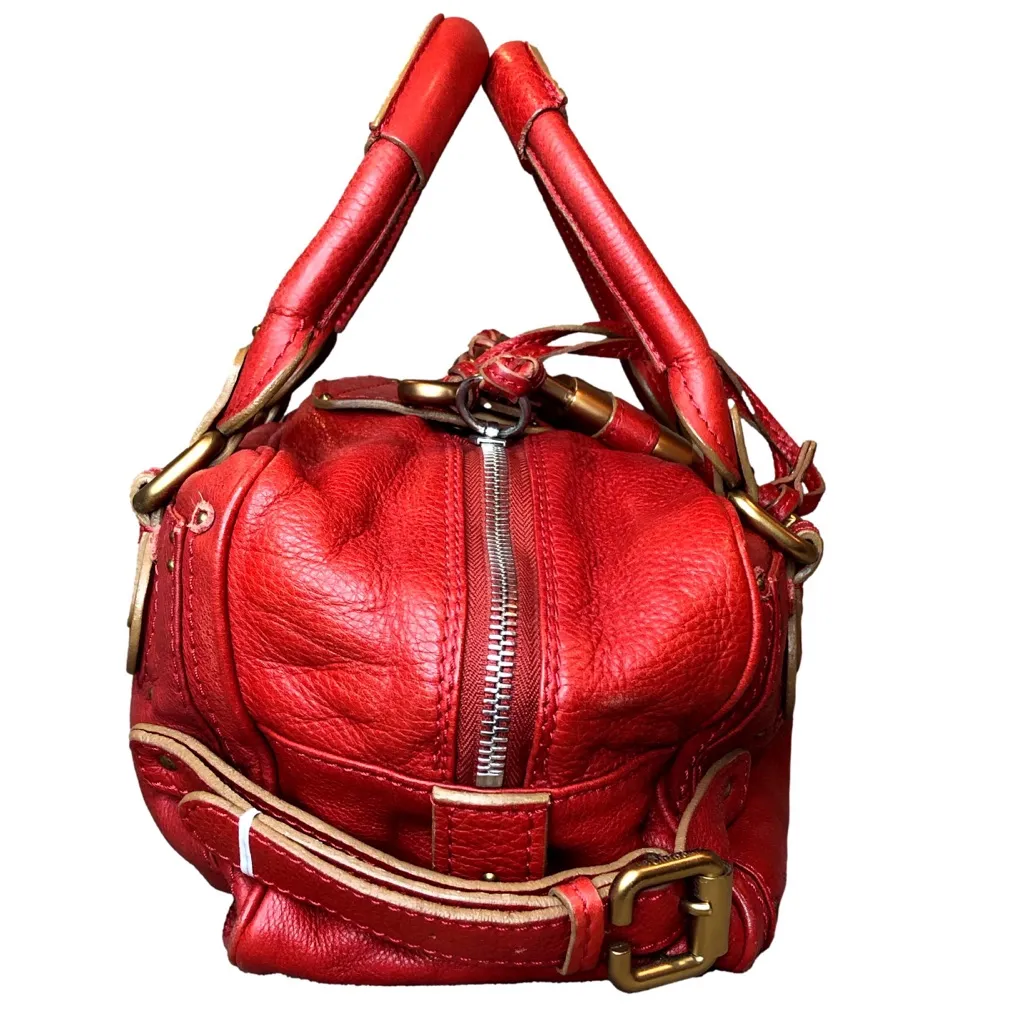 CHLOE Paddington Lock and Key Small Red Leather Padlock Bag With Dust Bag - Image 5