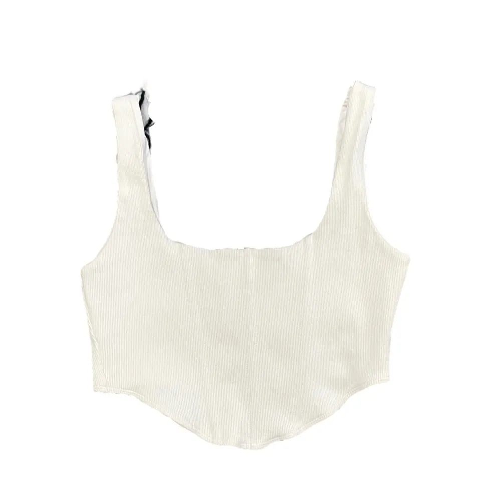 Princess Polly Ribbed Corset White Cropped Bustier Top Women’s Size 6 A1 - Image 4