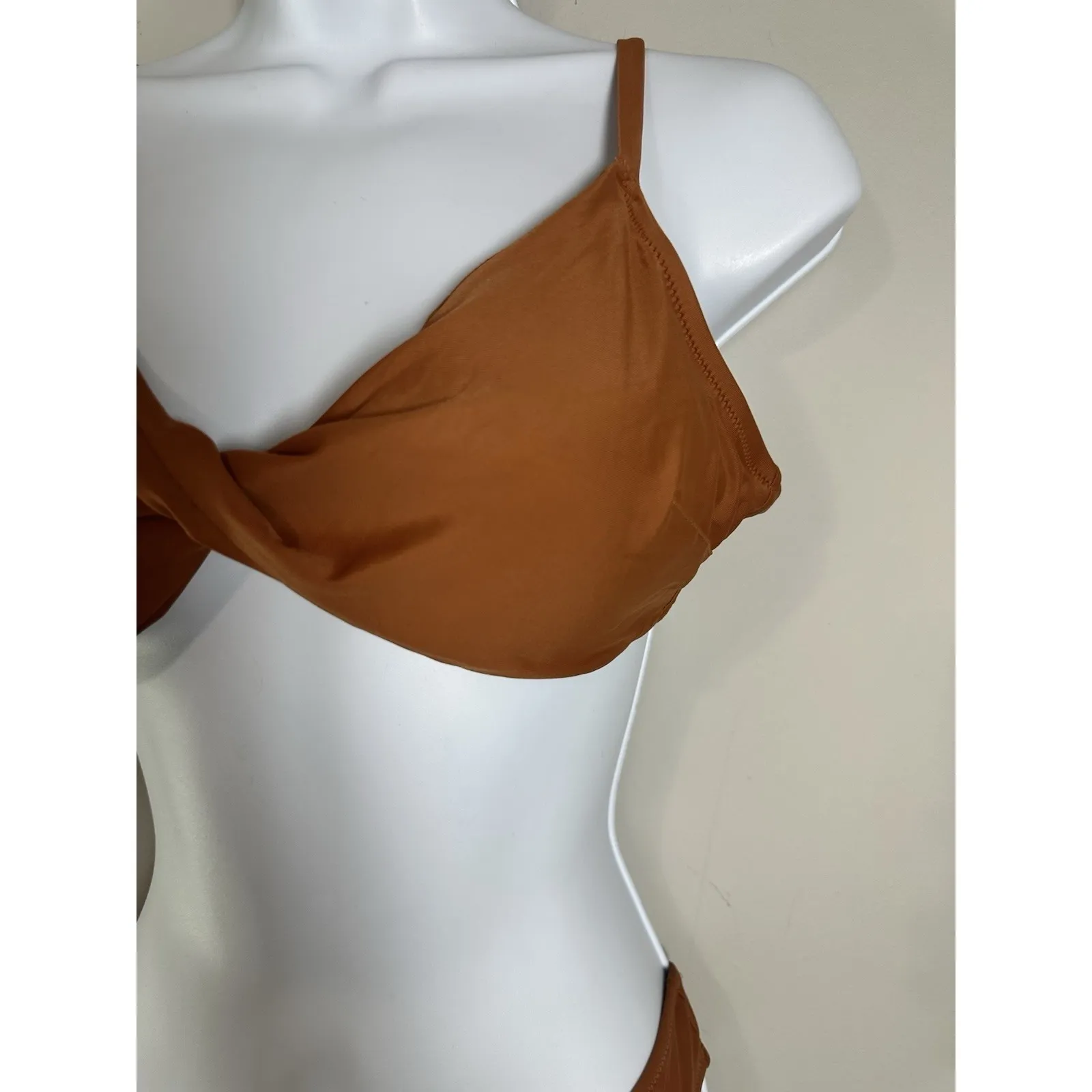 Aerie Real Good Twist Front Bikini Set - Burnt Orange / Rust Top L Bottom M NWOT - Image 2