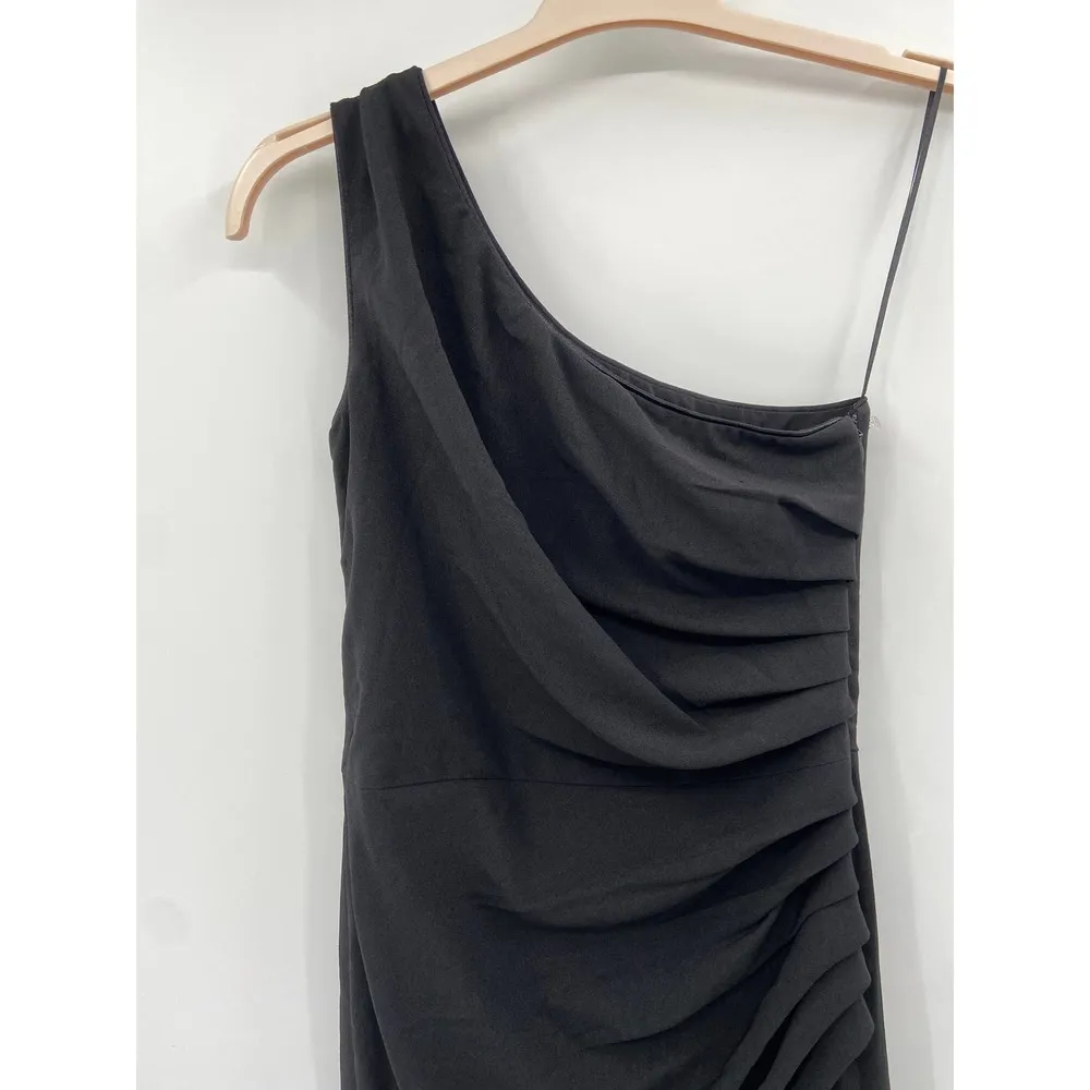Dress the Population Martine Black One Shoulder Midi Dress Size S - Image 4