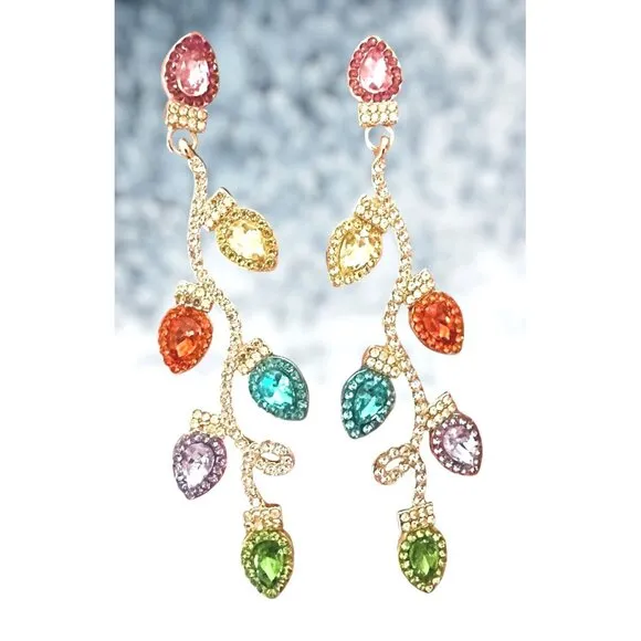 Christmas Bulb Earrings Pierced Posts New Festive Cruise Disco Dance Lig… Gold - Image 2