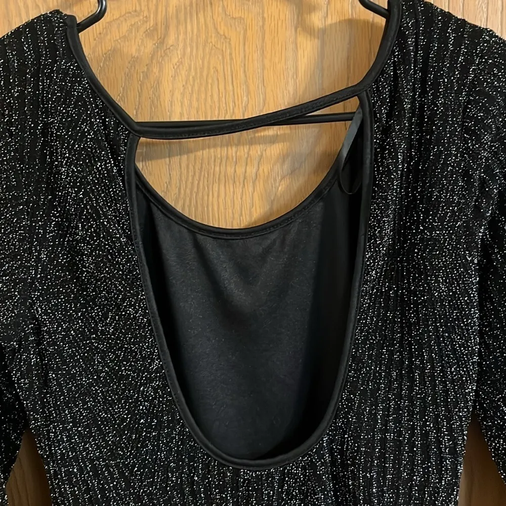 Deb Bodycon Black Sparkle Dress with‎ Open Back Medium - Image 8