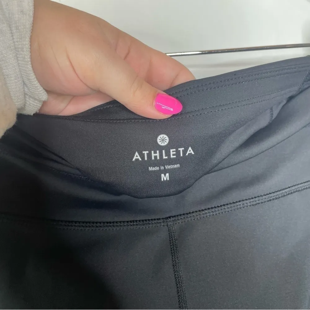 Athleta Full Length Silver Shine Stripe Solar Leggings Medium‎ - Image 5