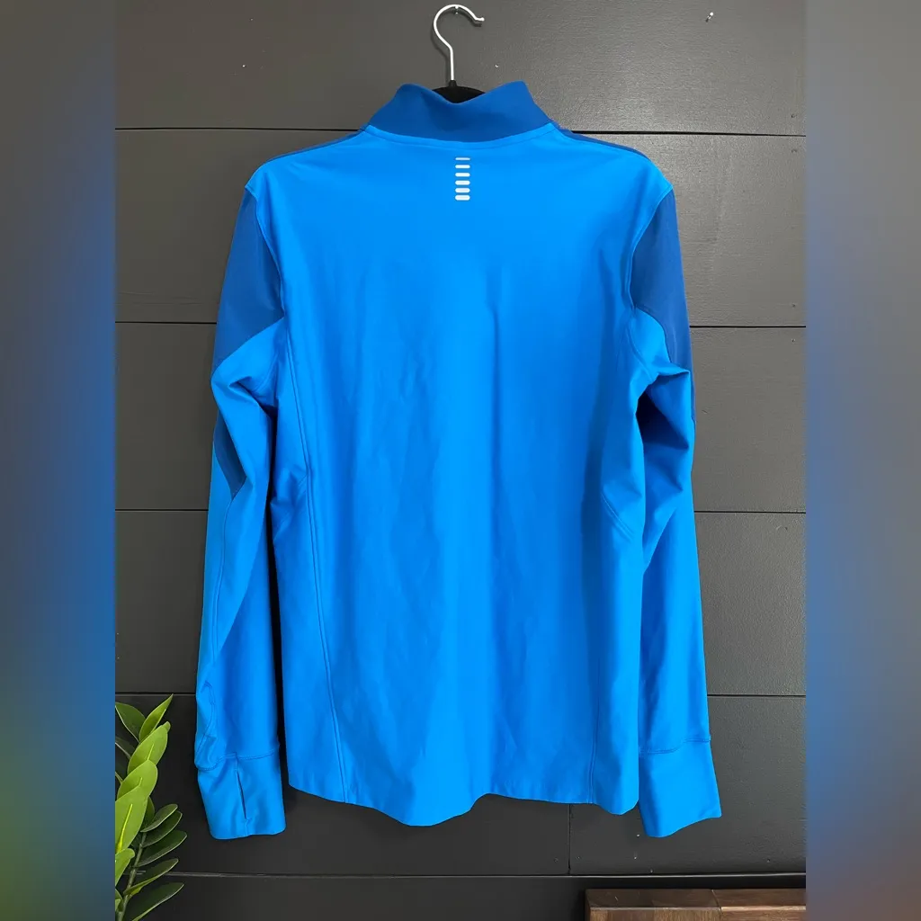 UNDER ARMOUR Royal Blue Quarter Zip Heatgear Run Pullover Fitted Shirt Sz M EUC - Image 3