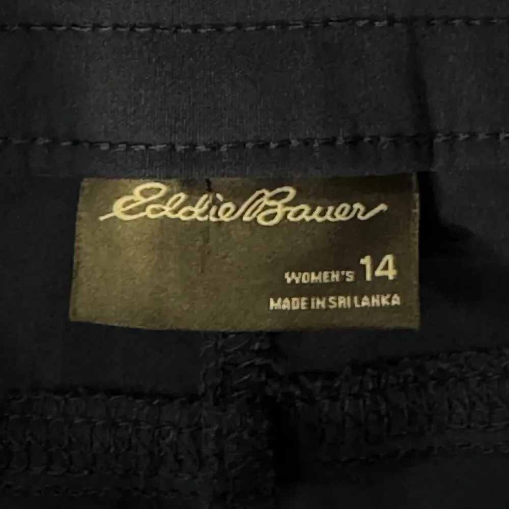 Eddie Bauer SZ 14 Rainer Capris Pants Stretch Mid-Rise Zip Pocket Navy Blue - Image 9