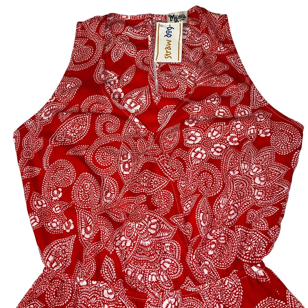 Show Me Your Mumu Riri Romper Aquarius Paisley Red & White Ruffle Leg Size L - Image 5