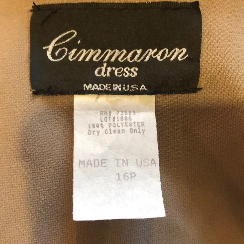 Cimmaron Dress Vintage 1990s Tan Blazer Faux Fur Collar 16P Petite - Image 8