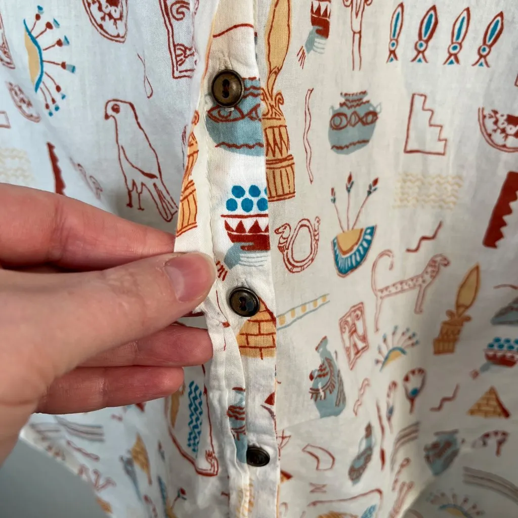 Anthropologie Danielle Kroll Womens Small Sleeveless Blouse Egyptian Art Print - Image 6