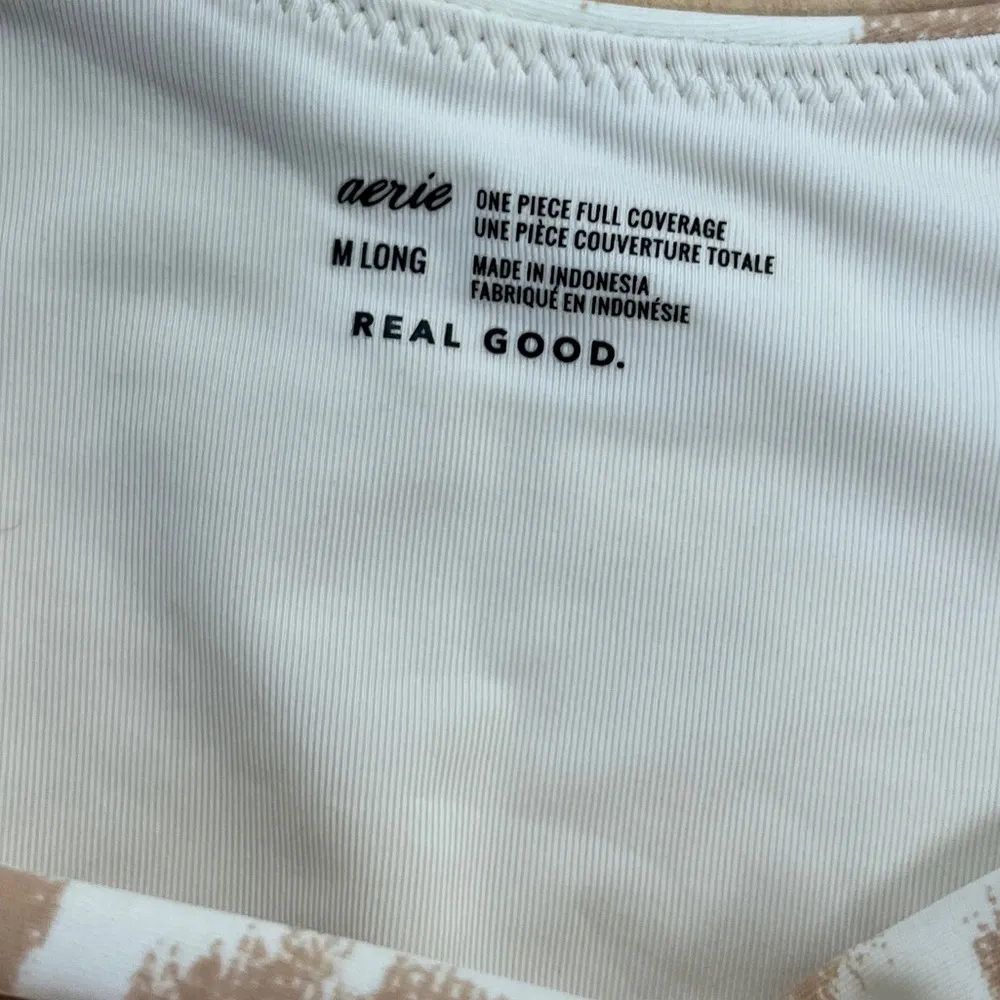 NWT Aerie Leopard LONG Full Coverage  Wrap Top One Piece Swimsuit Sz M Long - Image 6