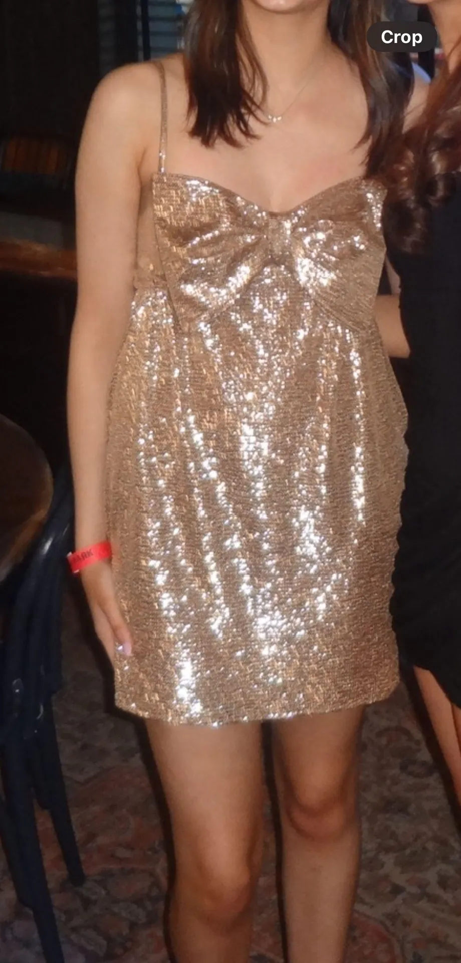 Gold Festive Mini Dress - Image 3