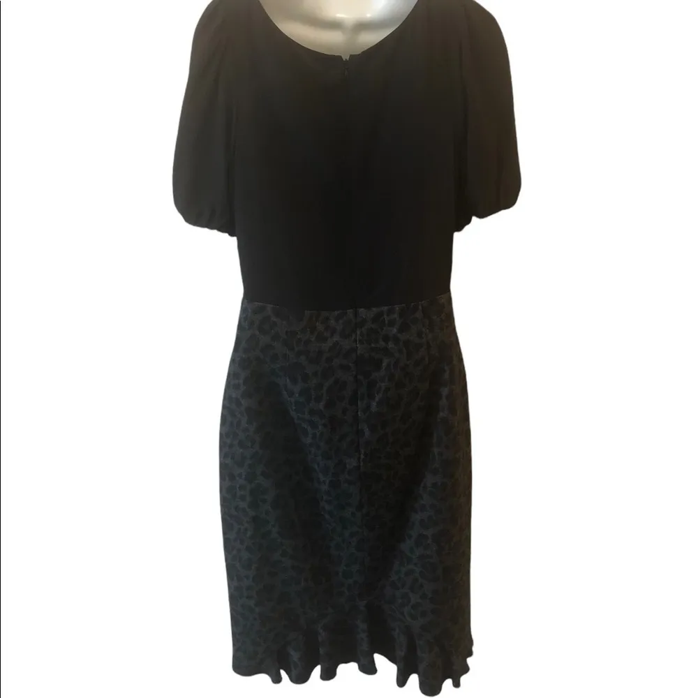 Rebecca Taylor Silk Wool Blend Puff Sleeve 12 Leopard Print Career RegencyCore - Image 4