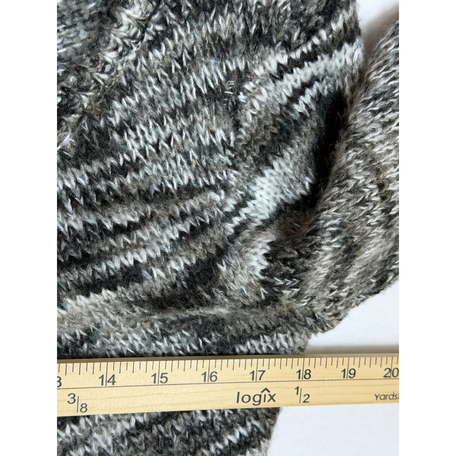 Y2K Bongo Womens Sweater XL V Neck Long Sleeve Marled Knit Asymmetrical Hem - Image 4