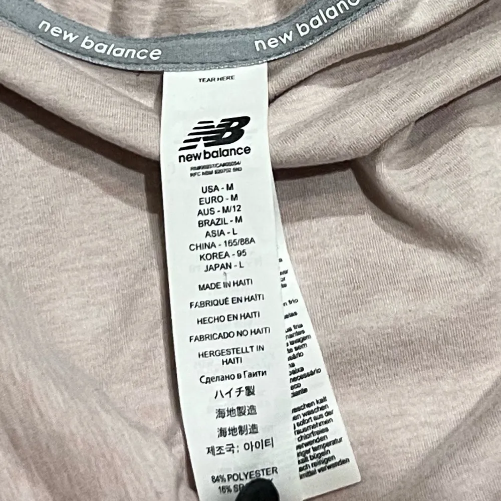 NWOT New Balance Long Sleeve Athletic Pullover Light Pink 1/4 Zip Top Medium - Image 5