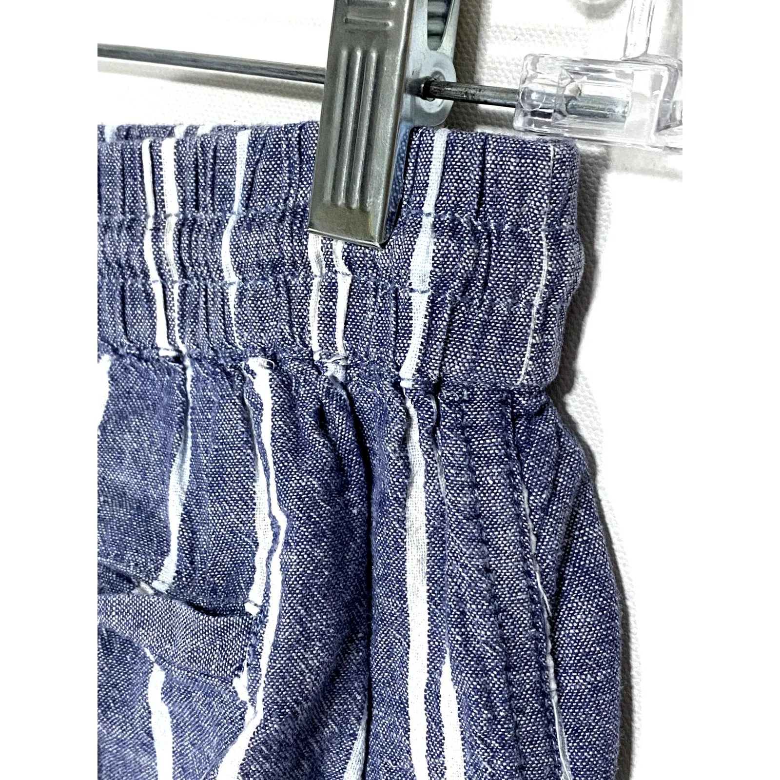 Beach Lunch Lounge Margot Cropped Drawstring Pants S Linen Striped Beach Summer - Image 3