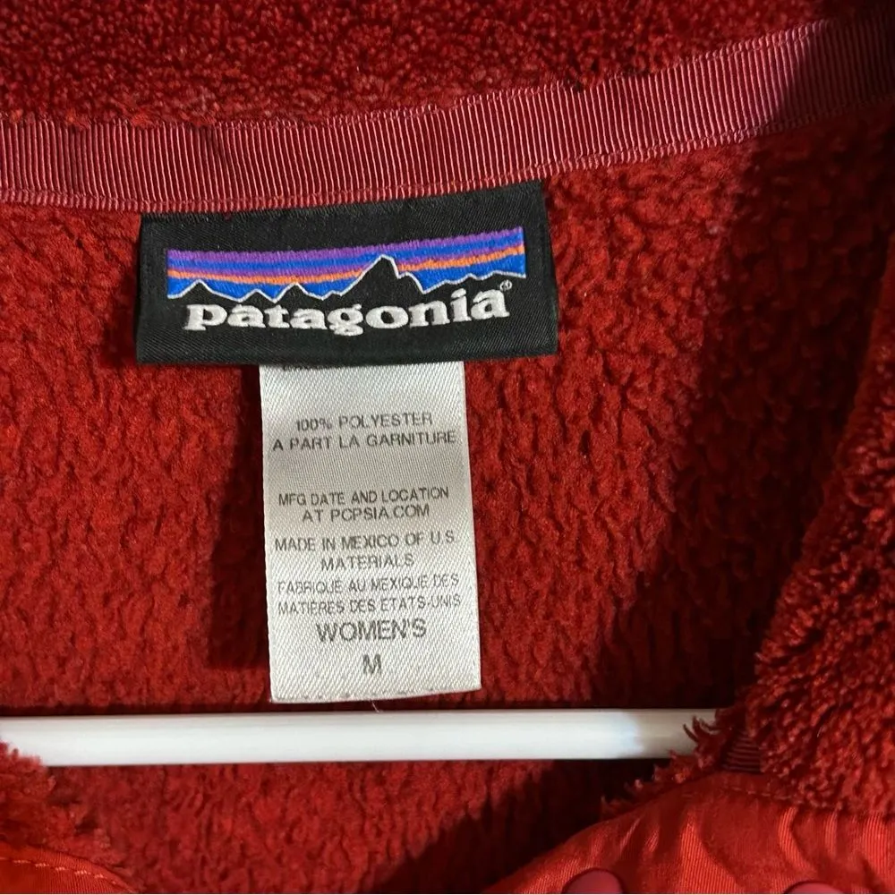 Patagonia Re-Tool Snap-T red fleece pullover sweater women's size medium - Image 6