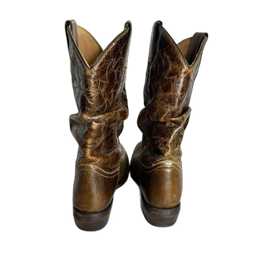 DOUBLE H Western Distressed Tan Brown Slouch Boots Womens 7.5 M rodeo concert - Image 6