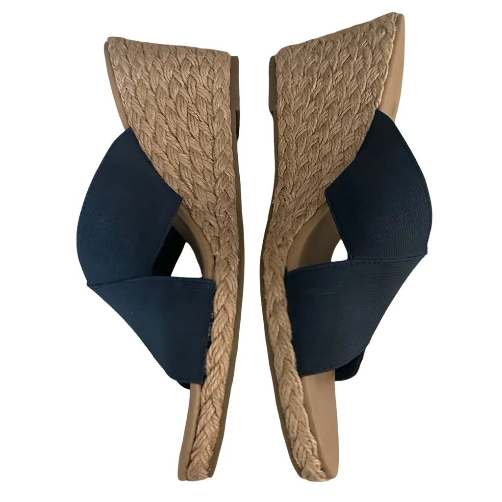 Tommy Bahama "Suzette" Navy Blue Espadrille Jute Wedge Open Toe Sandals - Image 6
