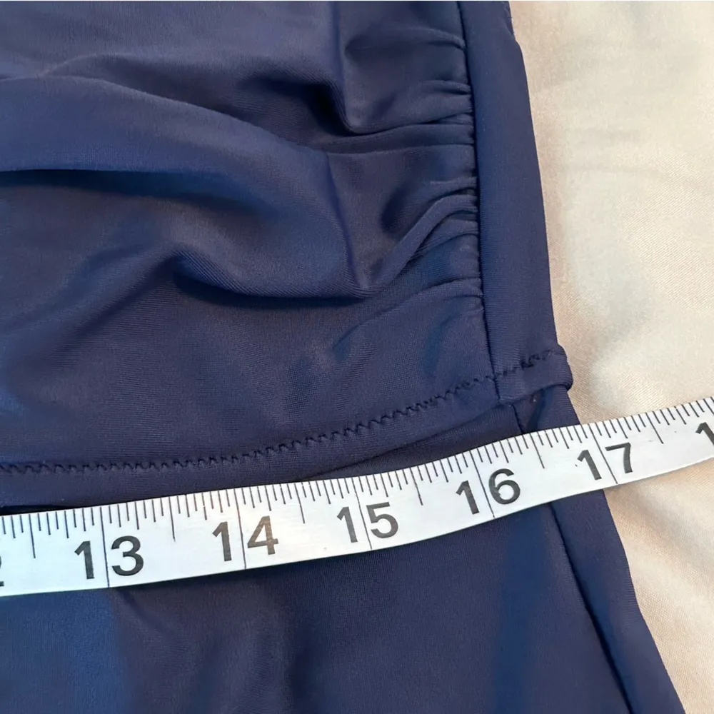 J. Crew 4/6 Wrap Front Halter Strapless Bandeau Tankini Swim Top Navy Blue Lg - Image 9