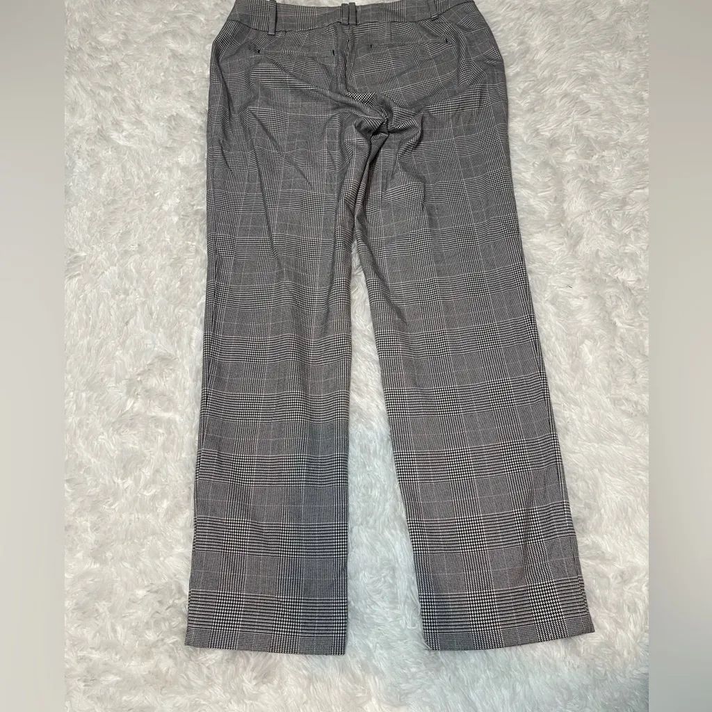 Talbots black white plaid trousers pants slacks hint of pink woman’s 2 PETITE - Image 3