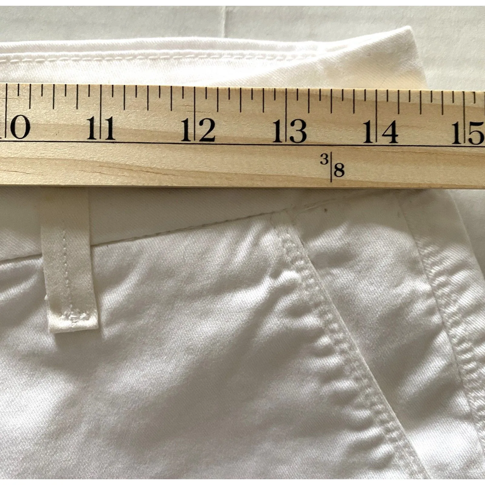 NYDJ White Lift Tuck Crop Chino Pants Cotton Blend Straight Crop Sz 6 - Image 5