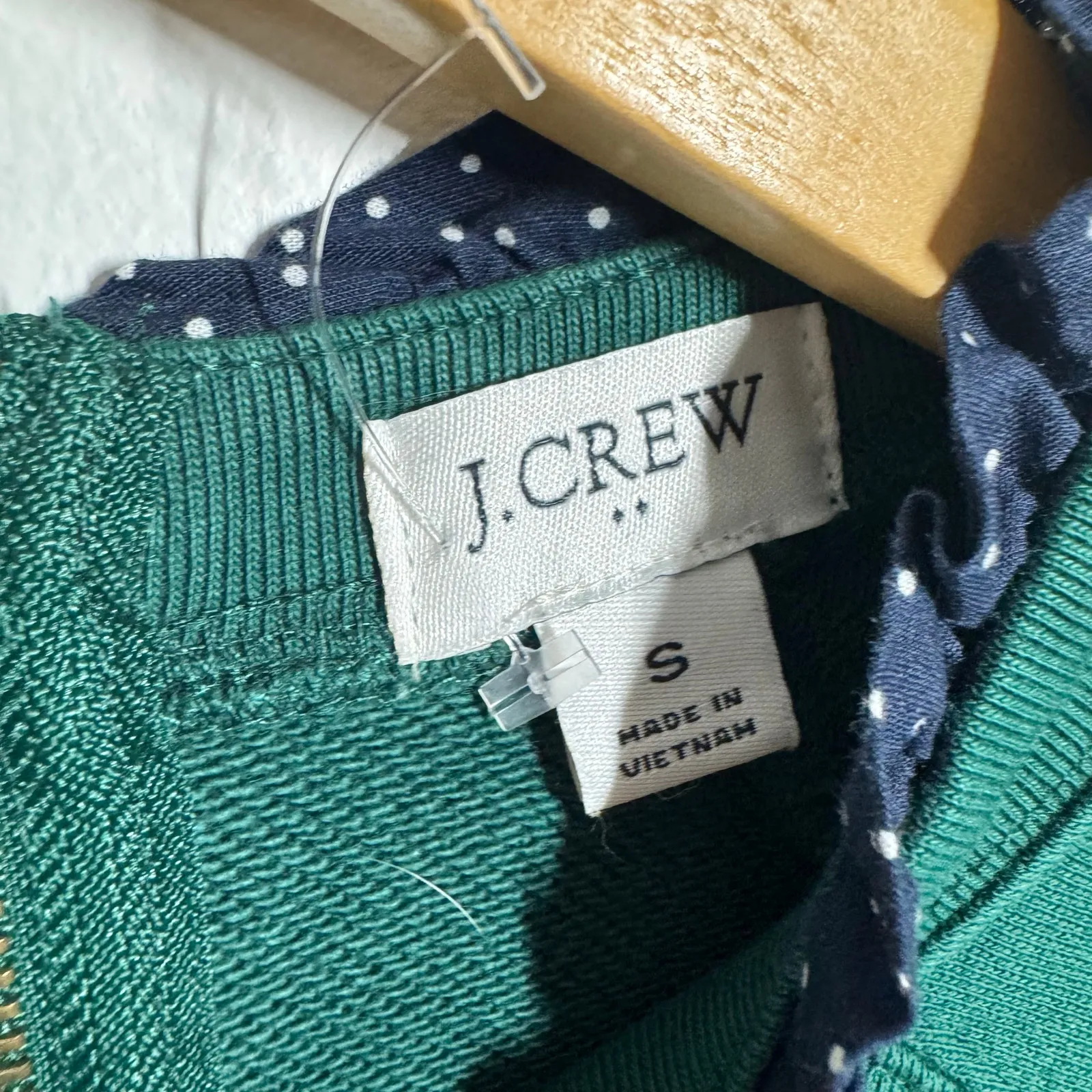 J Crew Ruffle Collar Preppy Crew Neck Sweater Women S Emerald Green Pullover Top - Image 7