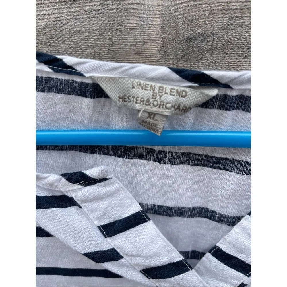Hester & Orchard size XL LINEN COTTON blend top Blue - Image 6