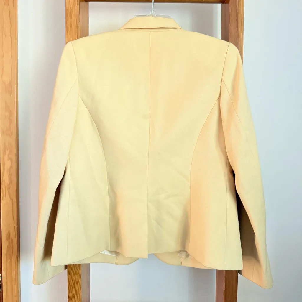 Vintage Pendleton Peak Lapel Yellow Blazer Suit Jacket Size 8 Wool Made in USA - Image 4