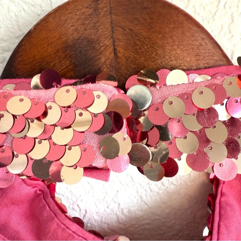 NWT Anthropologie Maeve Womens Dress Pink Sequin Long Sleeve Mini Size XS - Image 9