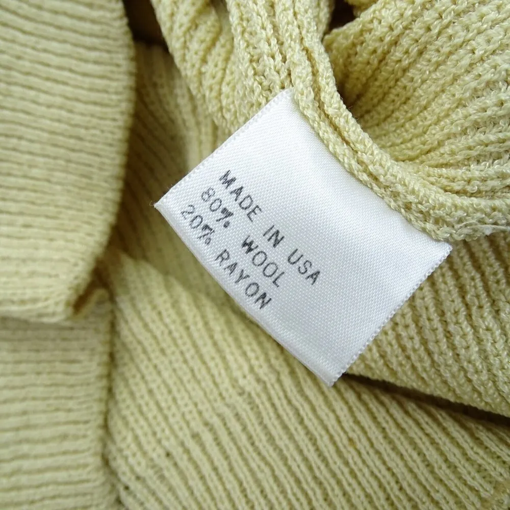 FLAWS** St John Santana Knit V-Neck Sweater Women's Size Small Beige Pullover - Image 6