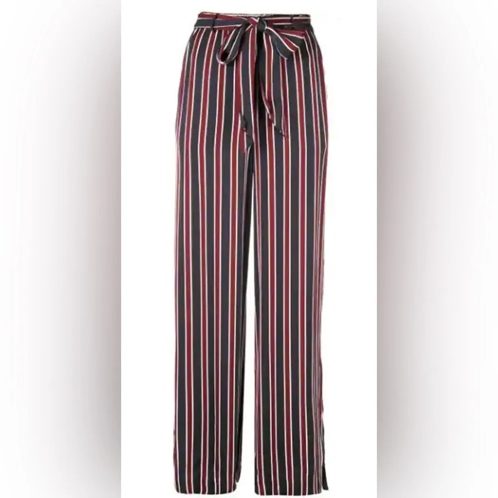 Frame Easy striped charmeuse wild leg pants MEDIUM - Image 5