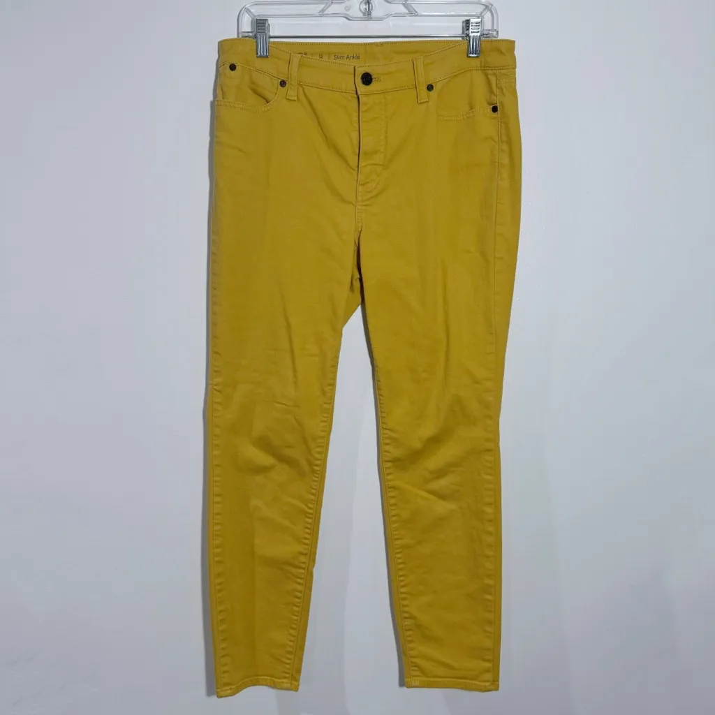 Talbots Flawless Slim Ankle Jeans In Yellow‎ Size 8 - Image 2