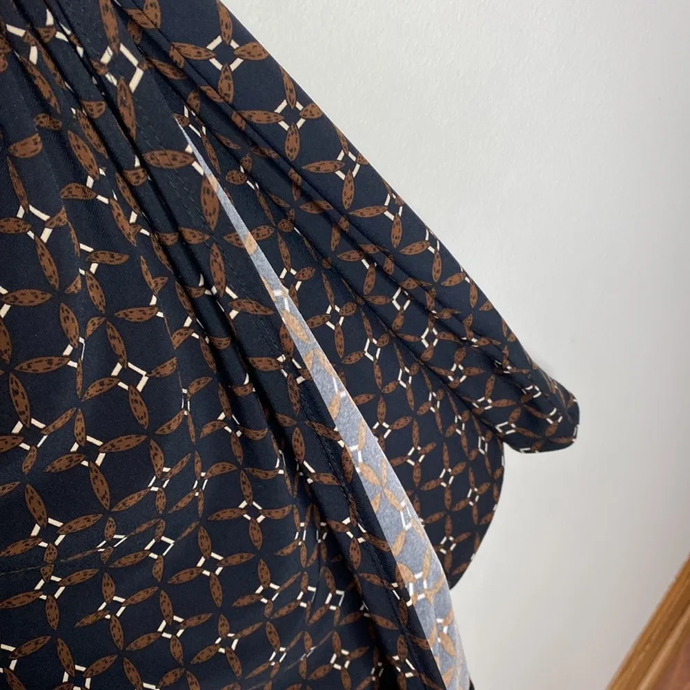 Lauren Ralph Lauren equestrian chain link faux wrap dress with side ruching sz 6 Brown - Image 8