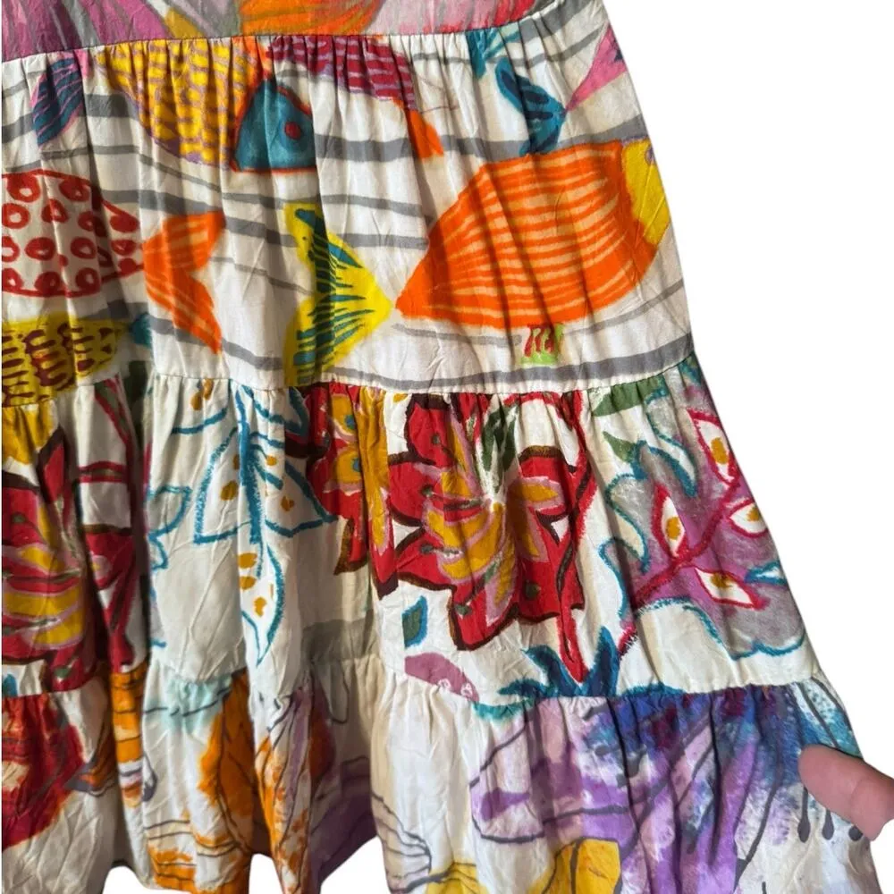 Vintage Jams World Hattie tropical print classic spun rayon dress M - Image 2