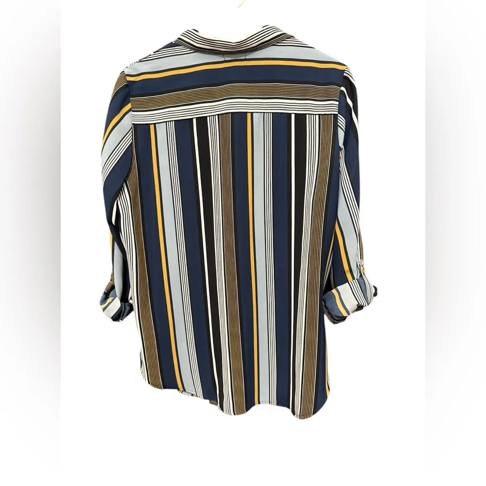 Westport  Striped Button Blouse Size L - Image 5