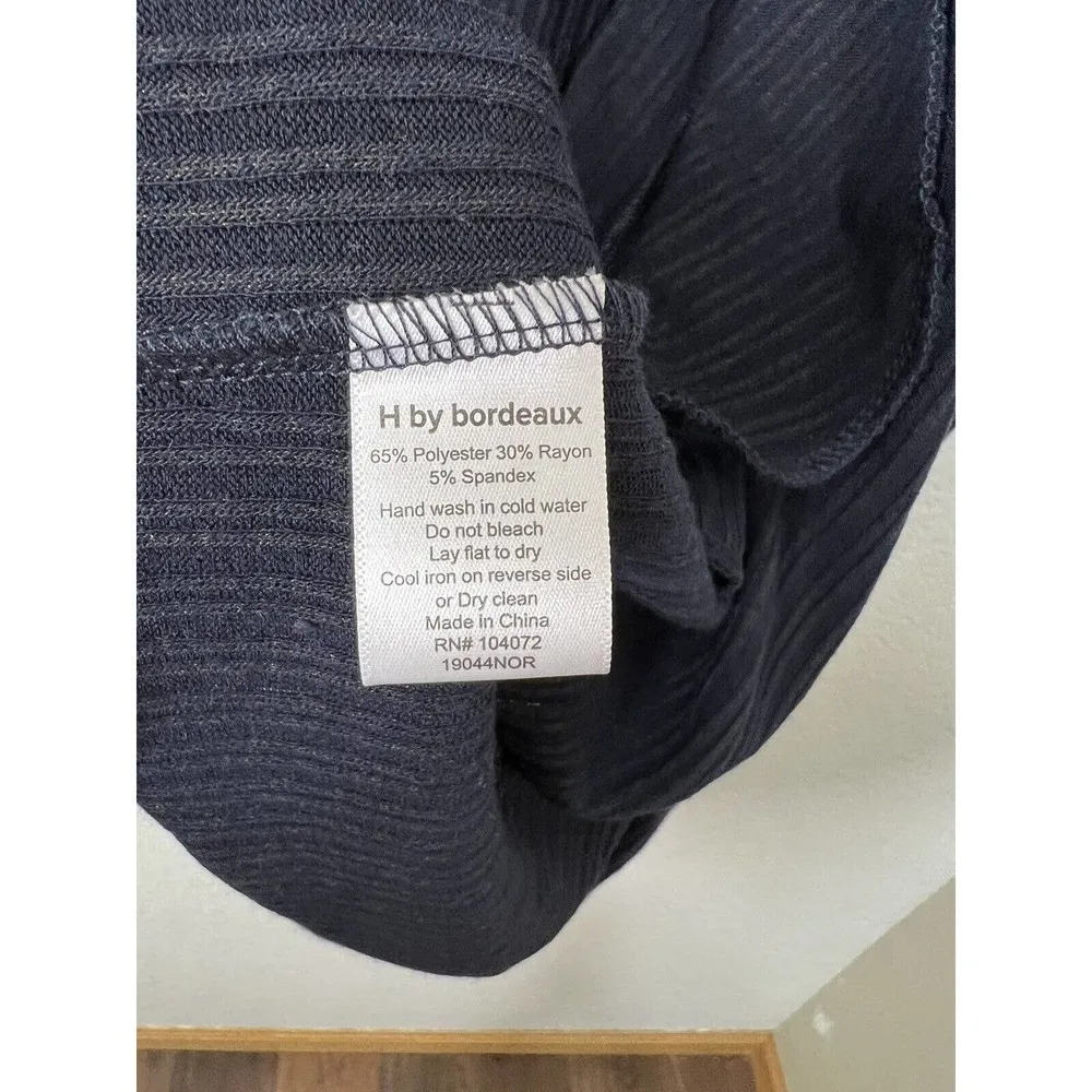 H By Bordeaux Mix Ribbed Cozy Waterfall Cardigan Sweater XS Dark Navy - Image 4