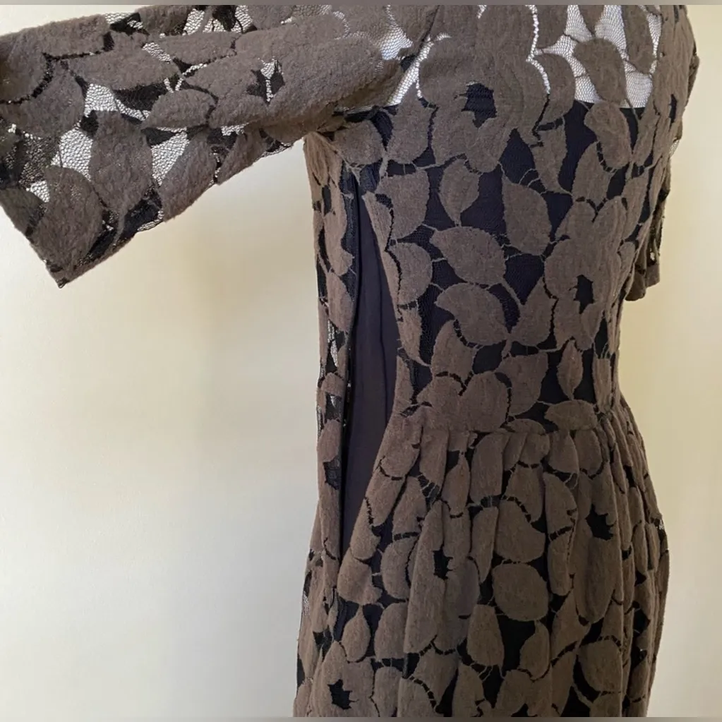 Weston Wear Anthropologie Black and Brown Floral Dress - Image 4