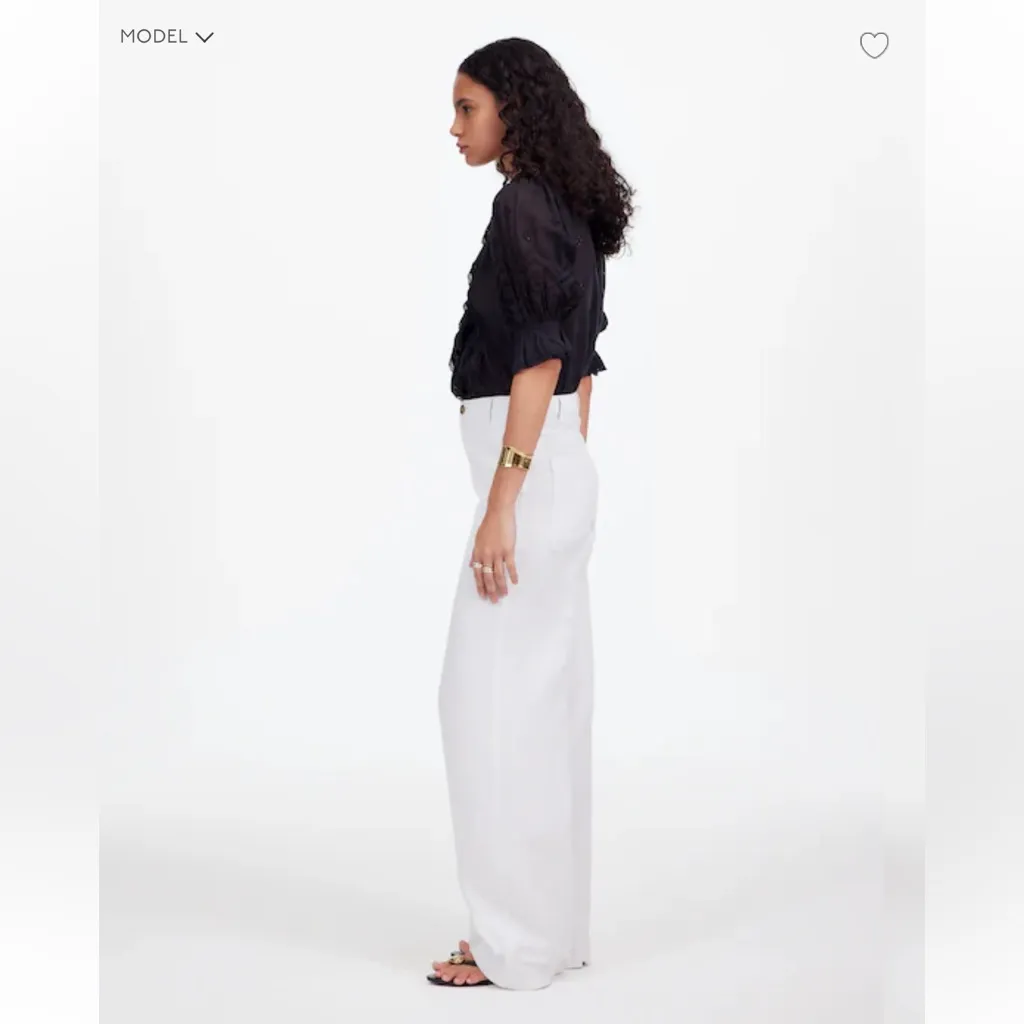 Madewell Zoe Relaxed Wide Leg Pant Linen Salt Size 20 - Image 2