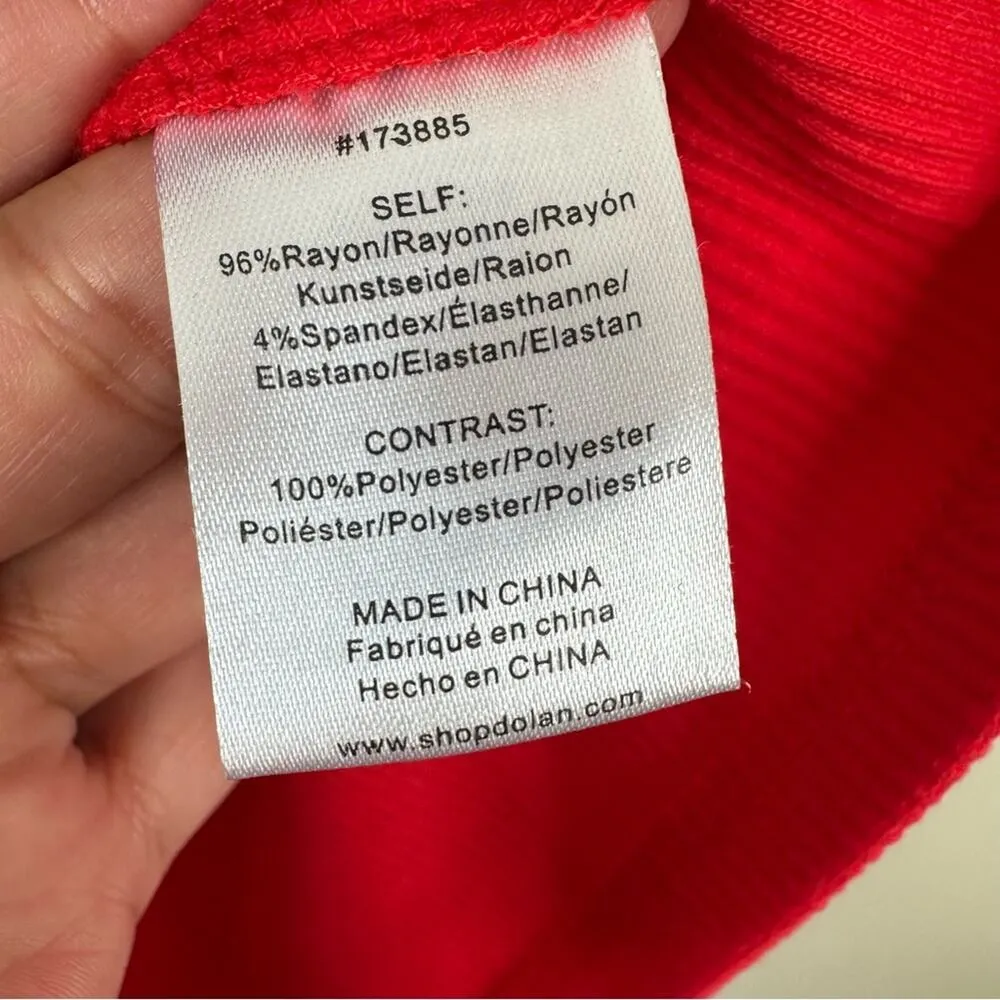 Dolan Anthropologie Shirt Womens Small Red Sheer Puff Sleeves Blouse - Image 8