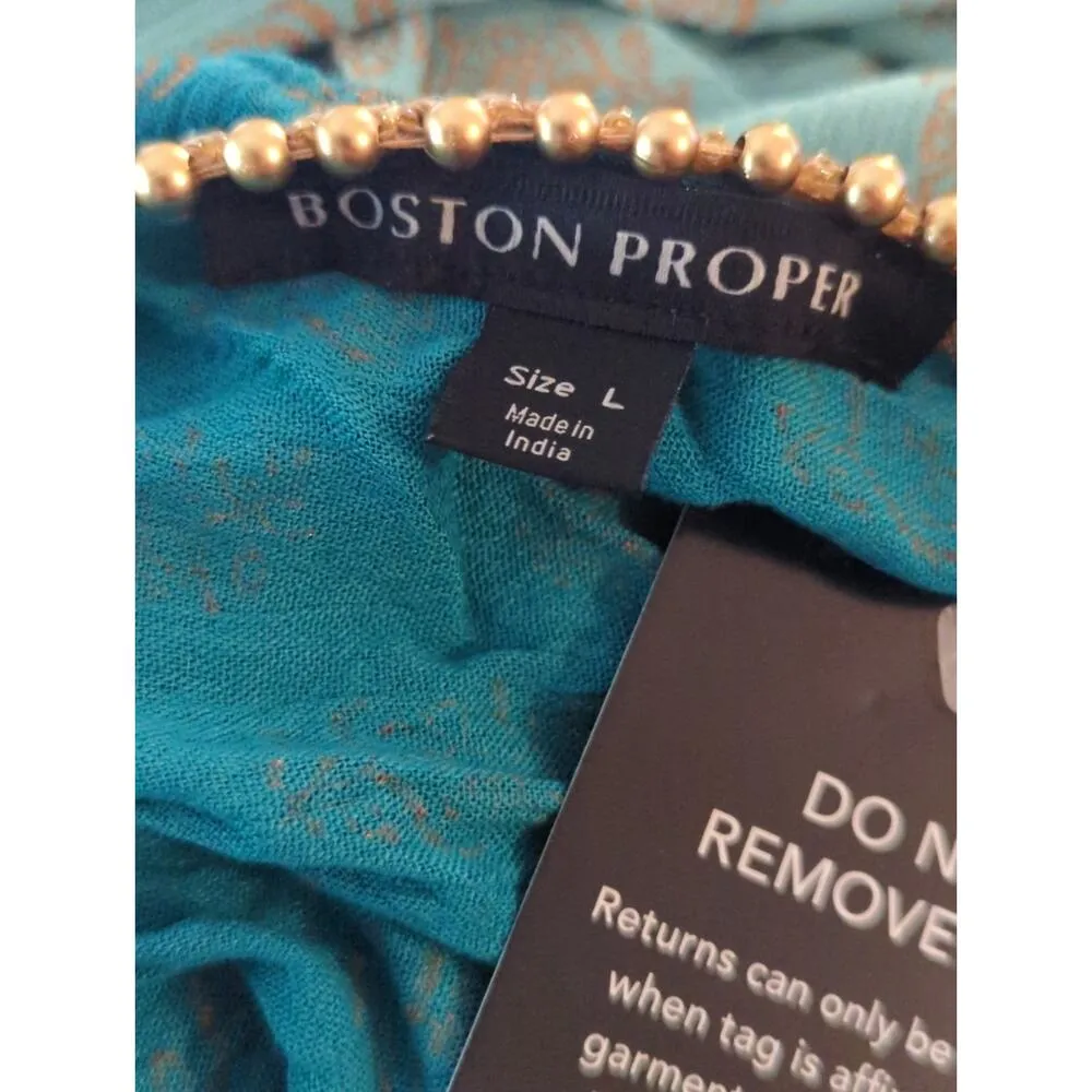 Boston Proper Women's Ombre & Metallic Beaded Maxi‎ Dress Multicolor Large NWT - Image 9