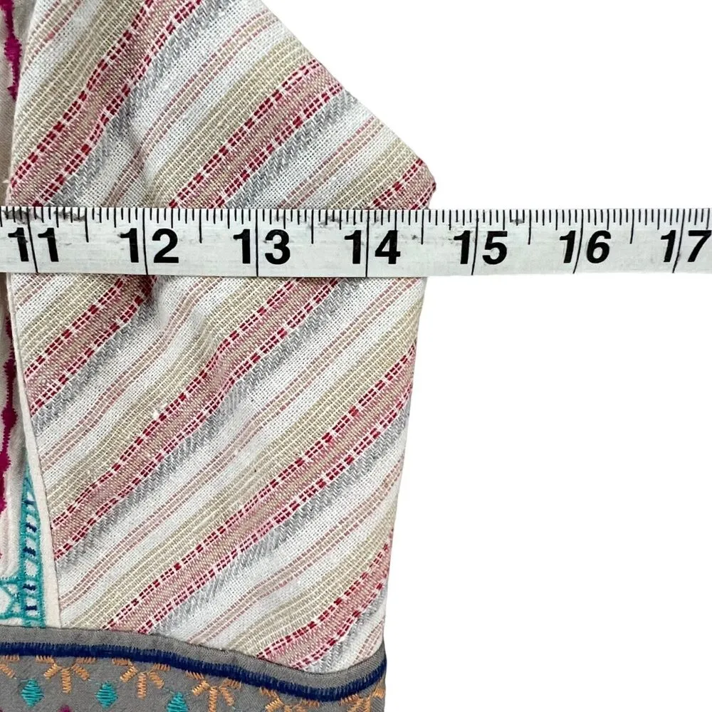 Flying Tomato Y2K Babydoll Mini Dress M Pink Embroidered Strappy Boho Festival - Image 6