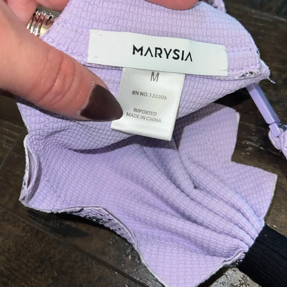 NEW Marysia Swim Antibes Printed Bikini Top Purple Size M - Image 3