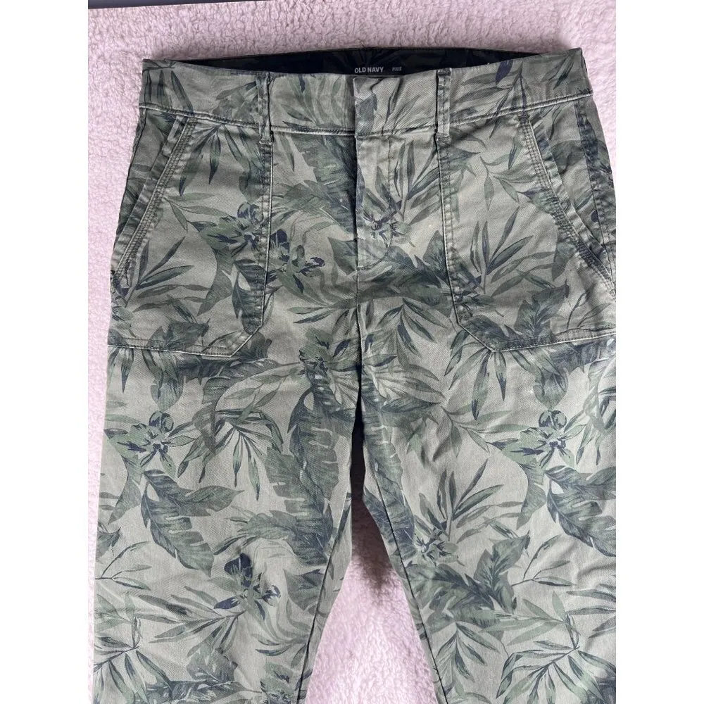 Old Navy Pixie Womens Tops Size 8 Leaf Printed‎ Stretch Cotton Chino Pant - Image 3