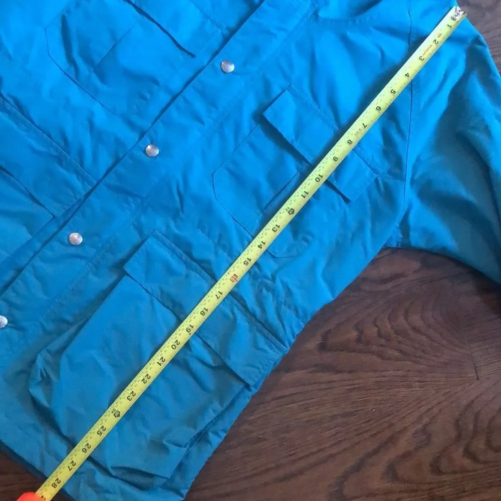 LL BEAN Women’s Vintage Turquoise Hooded Light Weight Jacket Size Medium - Image 4