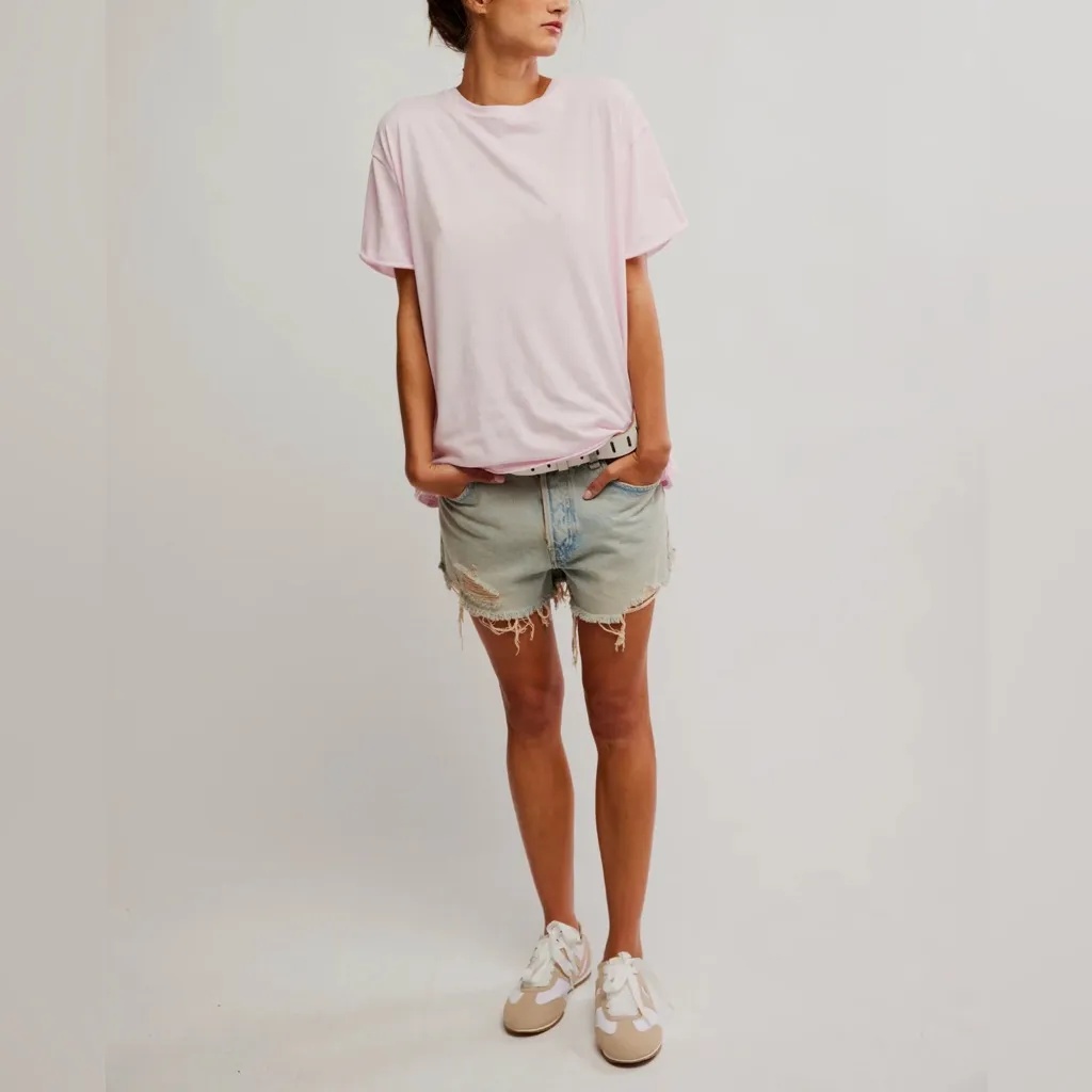 NEW Free People We the Free Nina Tee - pink a boo - Large, XL - Image 7