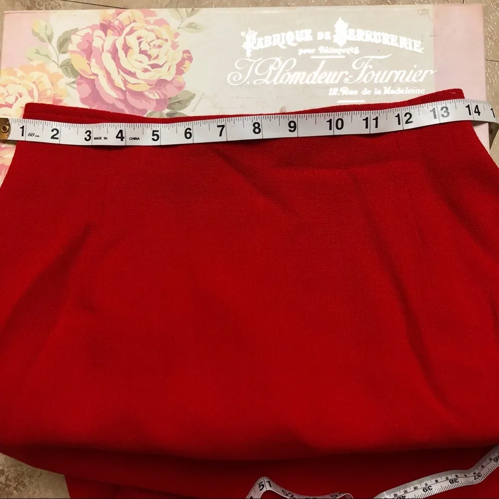 Oscar de la Renta red wool skirt - Image 7